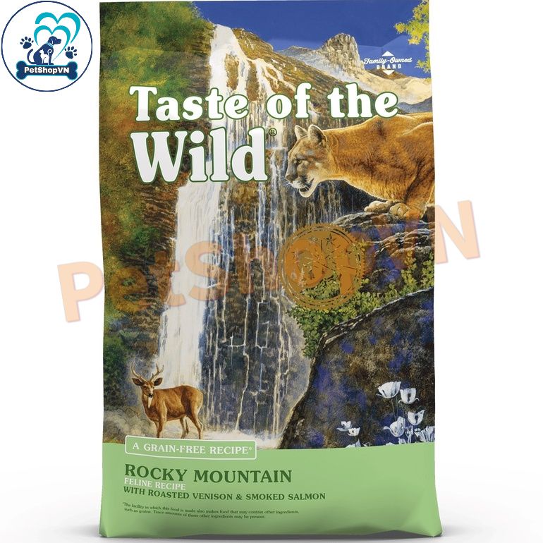 Thức Ăn Cho Mèo Hạt TASTE OF THE WILD ROCKY MOUNTAIN Vị Nai Nướng & Cá Hồi Xông Khói