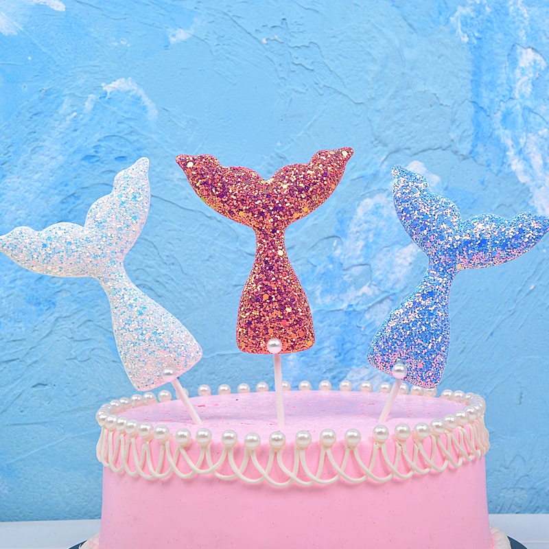 Phụ Kiện Trang Trí Bánh Sinh Nhật Hình Nàng Tiên Cá Đáng Yêu
