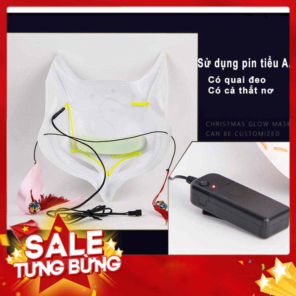 Mặt Nạ Phát Sáng Hình Cáo, Mặt Nạ Hồ Ly sử dụng pin để phát sáng đèn LED, Đồ Chơi Halloween MSP44263