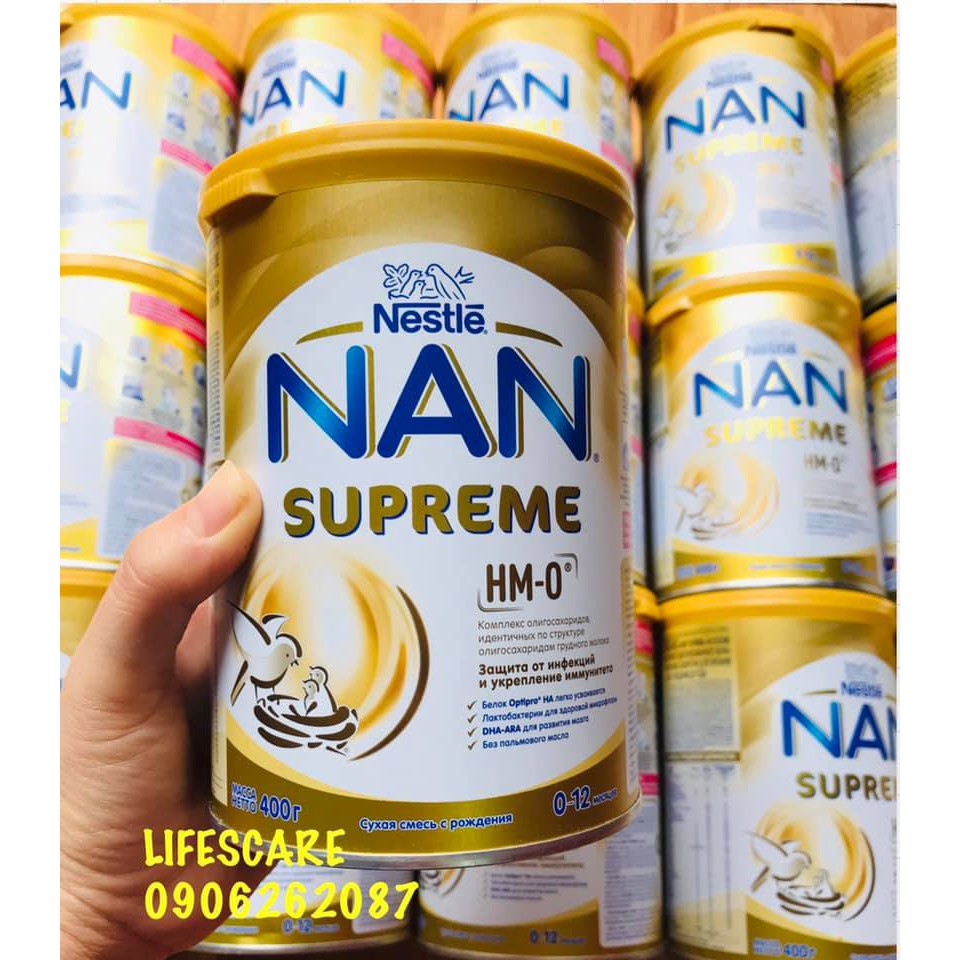 TCCN  Sữa Bột Nan Supreme Nga HMO, Hộp 400g