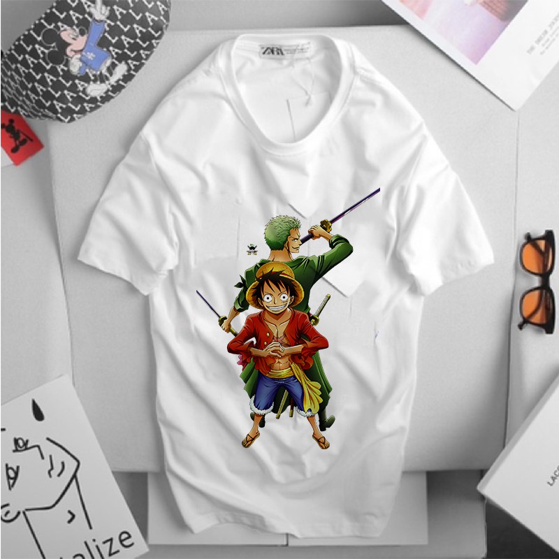 Áo thun Unisex Cotton - Luffy cùng ZORO