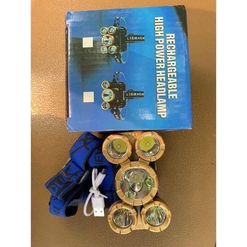 Đèn pin đội đầu 5 bóng bé