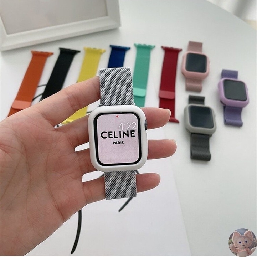 Ốp bảo vệ bằng thép không gỉ cho đồng hồ thông minh iWatch Band 45mm 41mm 40mm 44mm Series 7 SE 6