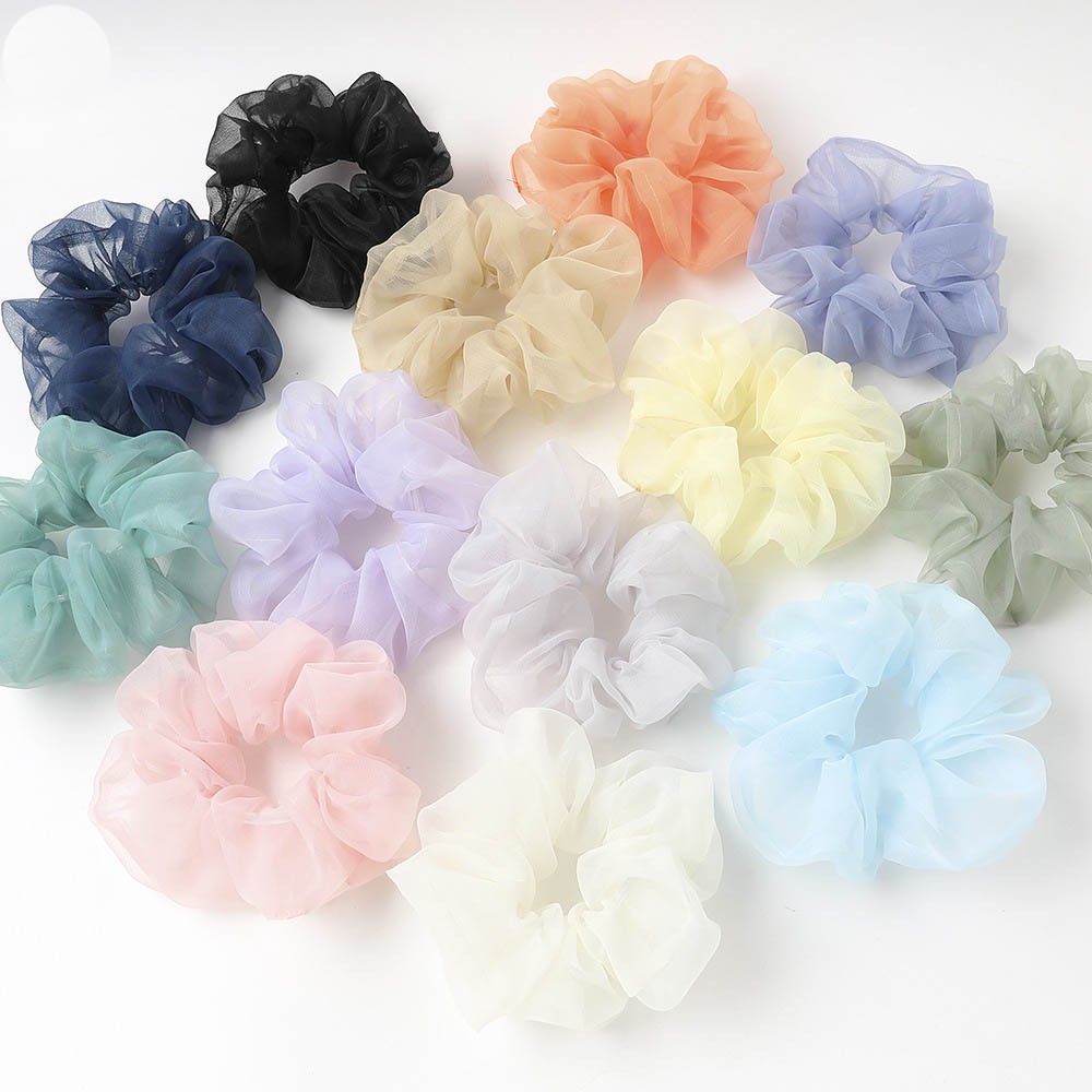 Cột tóc Voan Bồng Scrunchies -dây buộc tóc voan các màu vintage