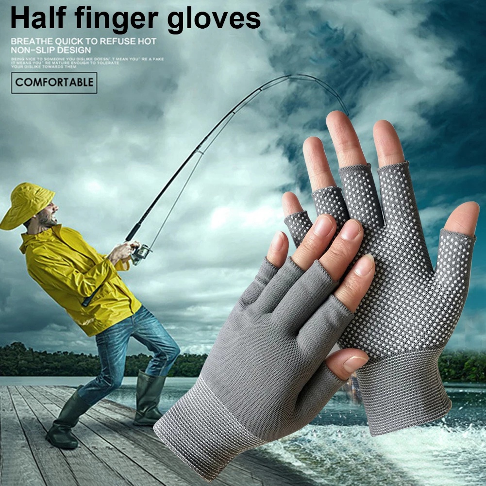 Găng Tay Nylon Co Giãn Cao Hở Ngón Thoáng Khí Chống Trượt Chống Nắng Thông Dụng Gọn Nhẹ Thông Dụng Khi Lái Xe