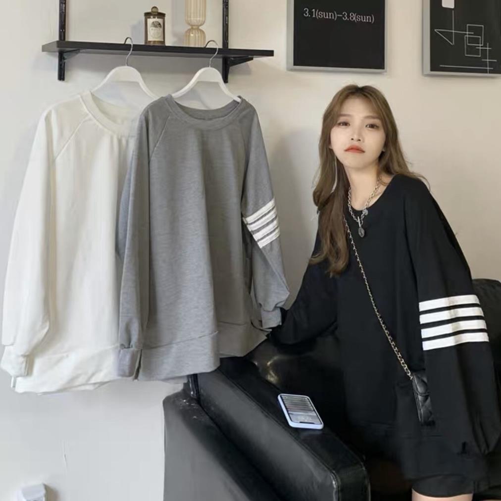 Áo phông, áo thun nam nữ form rộng tay DÀI Unisex 4 SỌC TAY Từ 50-70kg *