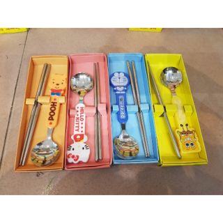 Bộ thìa đũa kim loại cho bé (Sỉ 8x)