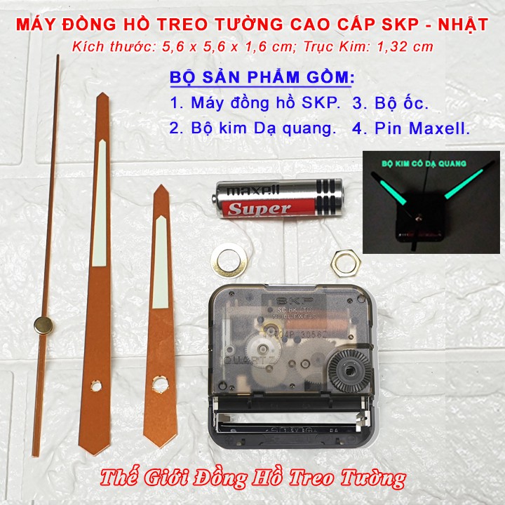 Máy Đồng Hồ Cao Cấp Kim Nhảy SKP (Seiko Nhật), Bộ Kim Màu Vàng đồng Có Dạ Quang - Bảo Hành 2 Năm – Tặng Pin Maxell