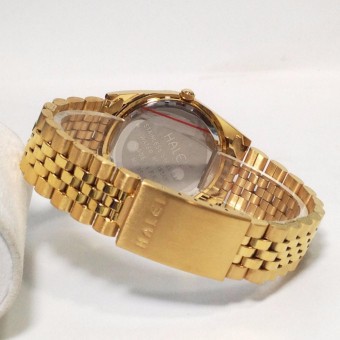 Đồng hồ Nam dây thép mạ vàng chống nước HALEI