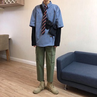 [ FREE SHIP ĐƠN 99K ]_Áo sơ mi 2 lớp unisex kẻ .
