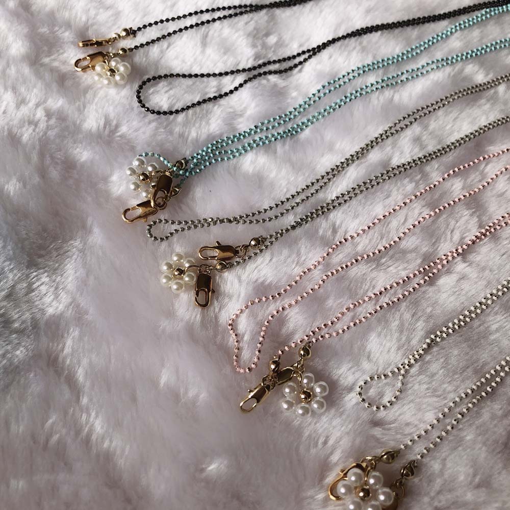 (Hàng Mới Về) Dây Đeo Kính Gắn Ngọc Trai Giả Thời Trang Cho Nam Nữ