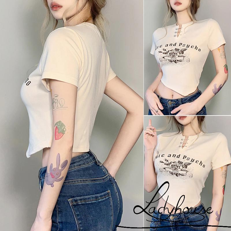 Áo Thun Tay Ngắn In Họa Tiết Phong Cách Cổ Điển Thời Trang Mùa Hè Cho Nữ
