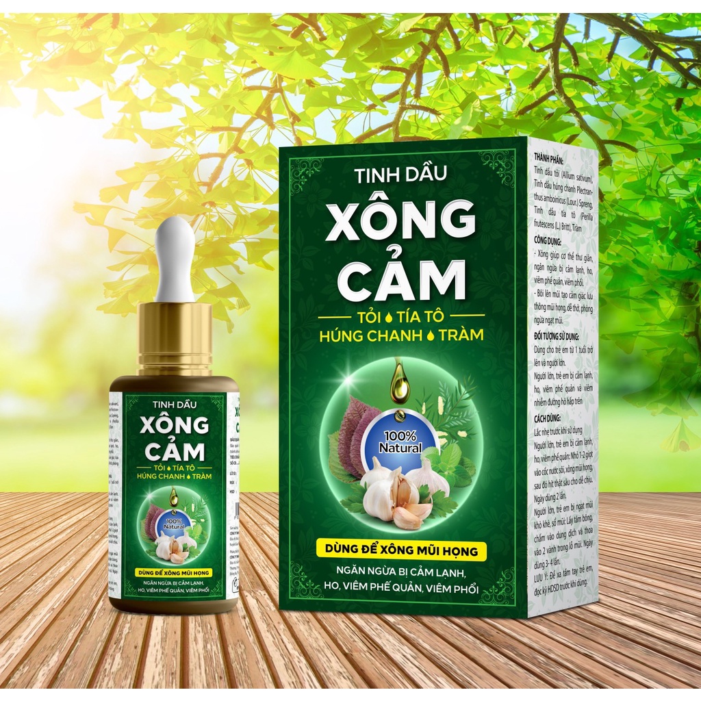 Tinh dầu xông thảo mộc  tỏi tía tô húng chanh tràm 30ml