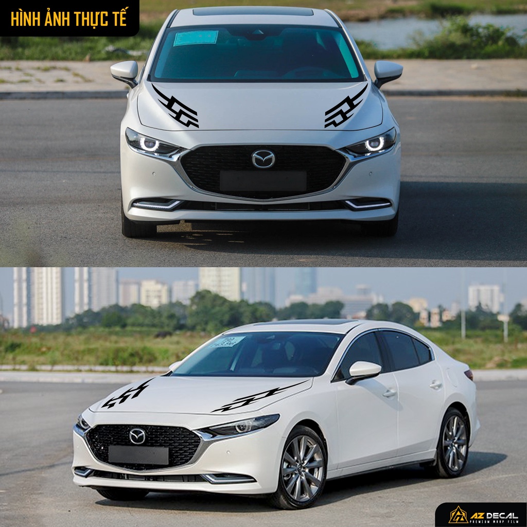 Tem Dán Nắp Capo Xe Ô Tô Xe Hơi Phong Cách Thể Thao | TCPOT-02 | Decal Dán Nắp Capo, Sườn Xe Oto Chống Nước, Bền Màu