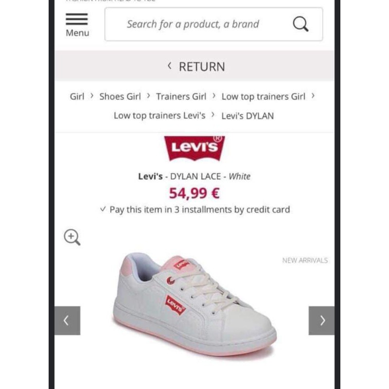 Giày Levis size23-34,39