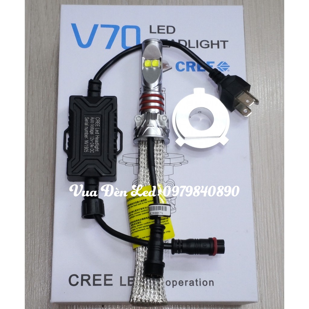 Model 2021 - Bóng đèn Led CREE XHP70 V70 : Màu sáng trắng 6000 kelvin