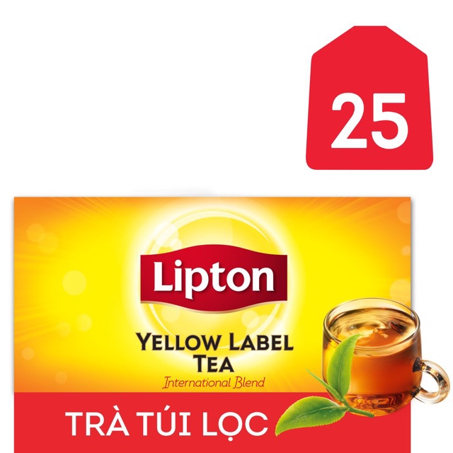 Hộp 25 gói Trà Lipton nhãn vàng 25x2g