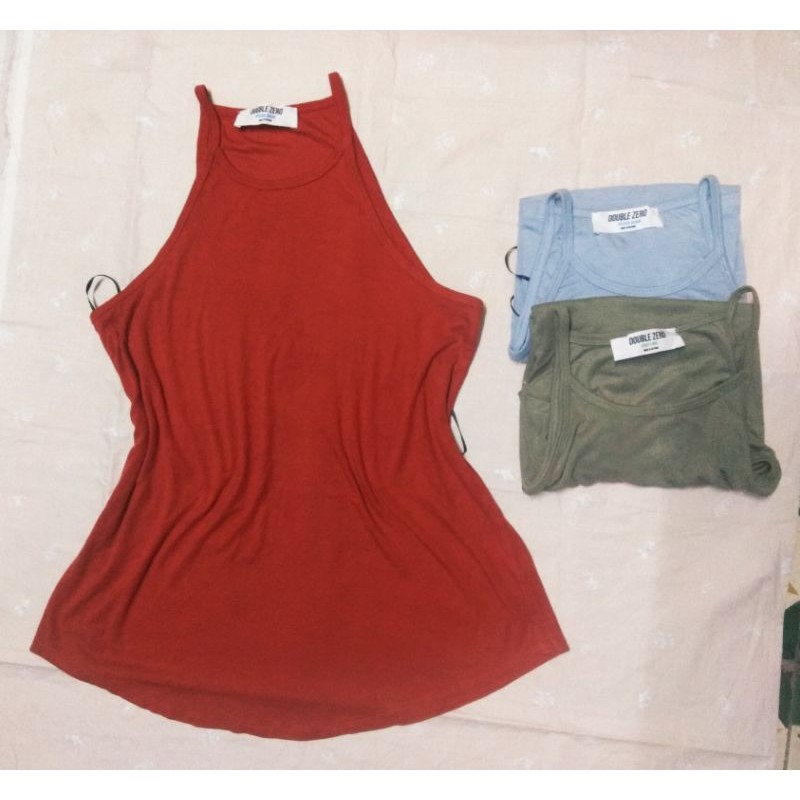 Áo tank top cổ cao dạng yếm D0uble Zer0 xuất xịn
