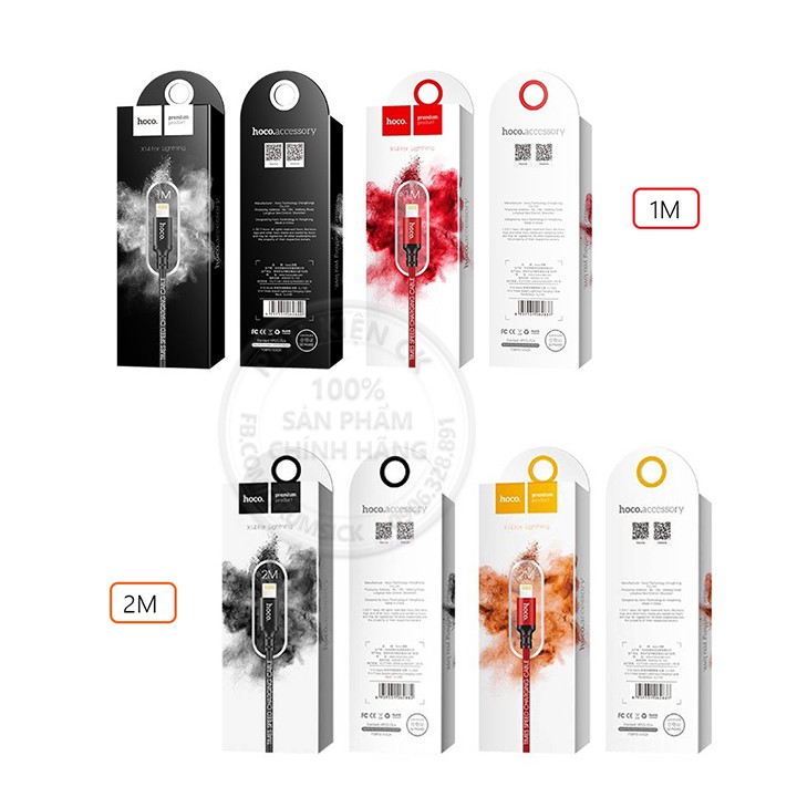 Cáp sạc nhanh Hoco X14 Lightning 1.7-2.0A - Dành cho điện thoại Iphone