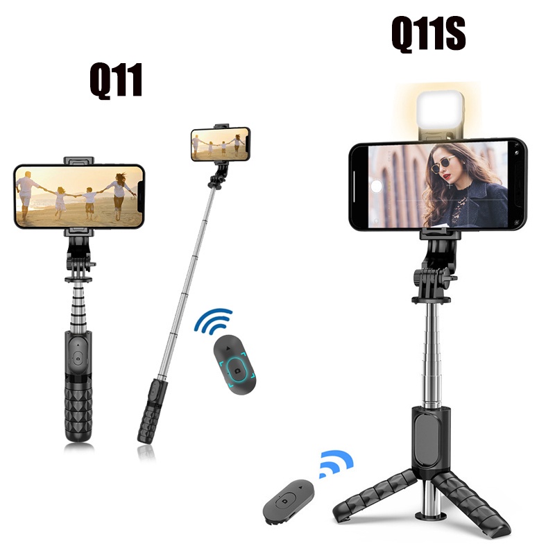 Gậy Tự Sướng bluetooth Không Dây Q11 Mini Có Thể Gập Lại Kèm Gậy Tự Sướng Và Điều Khiển Từ Xa Cho Iphone Xiaomi