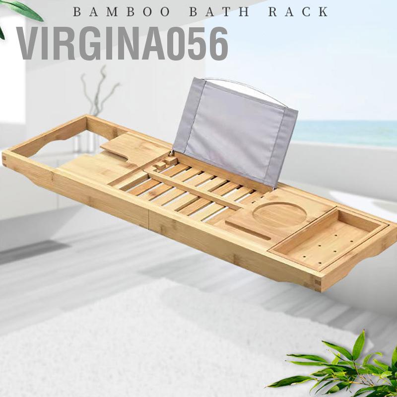 Có thể bán buôn Giá đỡ bồn tắm bằng tre Bồn có khay phục vụ Nhà vệ sinh Kệ thể mở rộng điện thoại trong nhà Virgina056 Hàng giao ngay