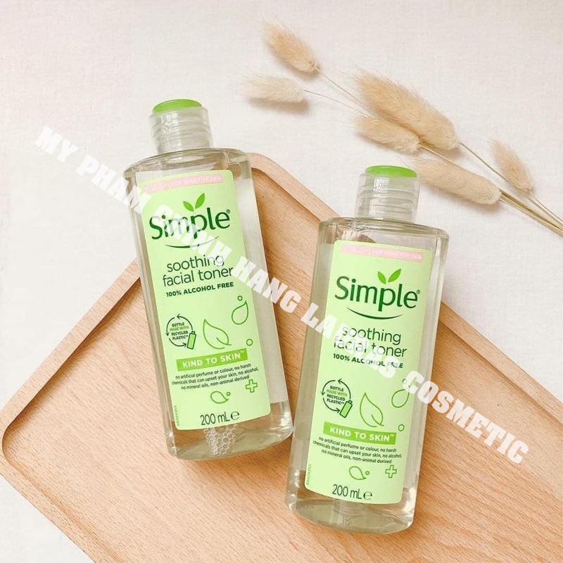 Nước hoa hồng Simple làm dịu và cân bằng độ ẩm cho da - Toner lành tính không chứa cồn 200ml
