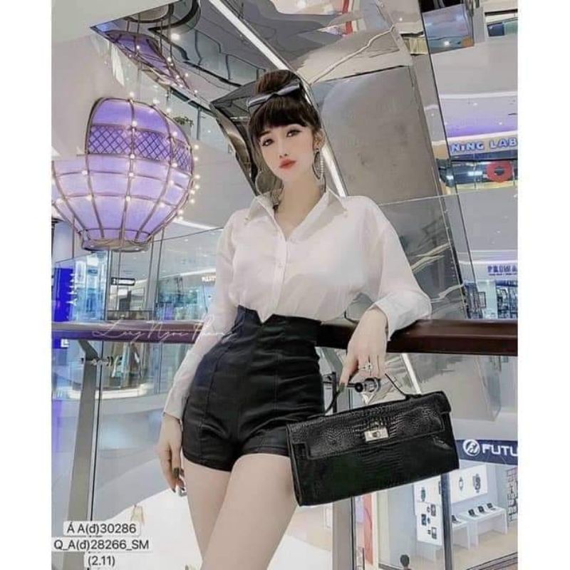 Quần sooc da ôm cạp V hàng QCL1
