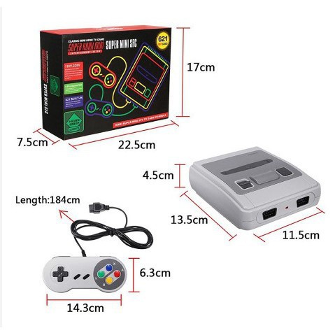 Máy Trò Chơi Cầm Tay NES 621, máy chơi game super nintendo + 2 tay cầm điều khiển