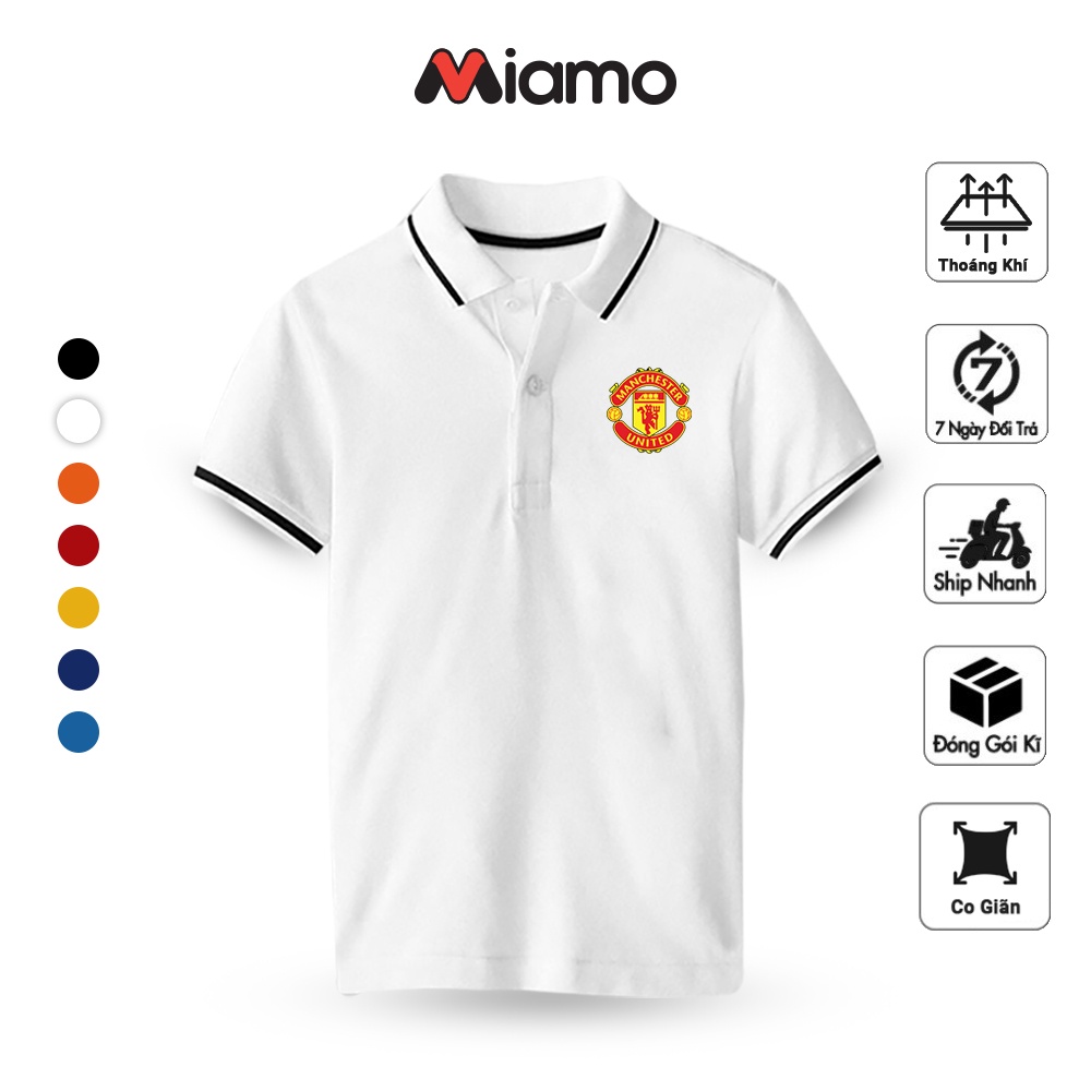 Áo thun polo unisex Miamo CLB Manchester United basic phom ôm thoải mái, vải ko nhăn xù dành cho nam nữ MO10