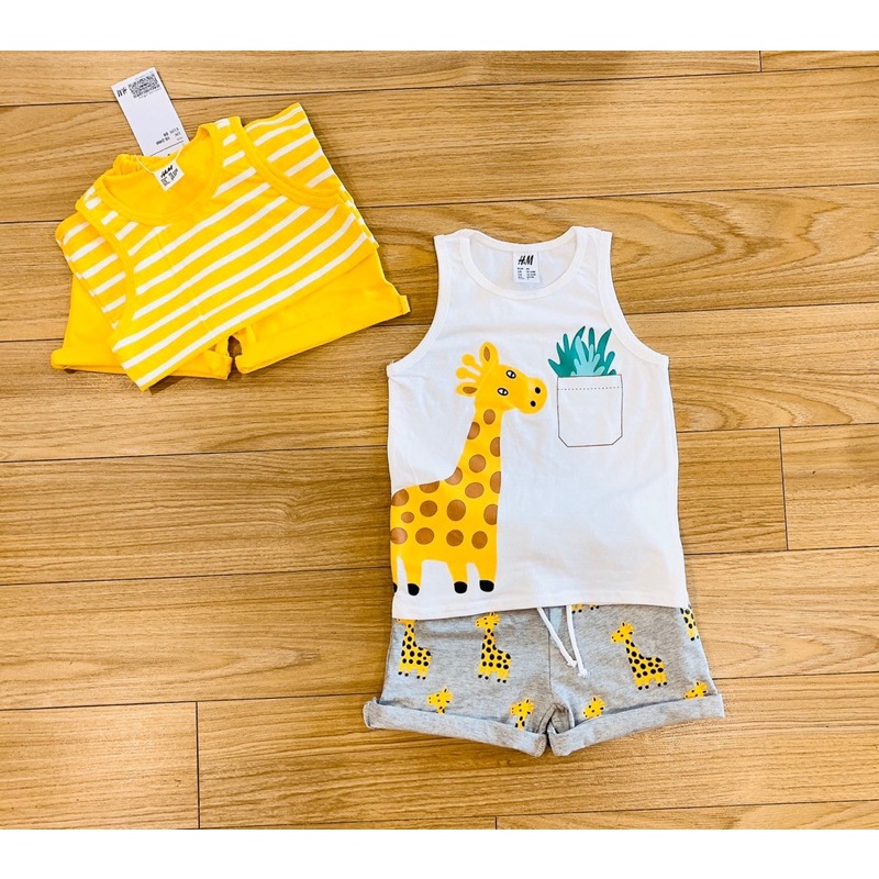 Set 2 bộ short ba lỗ hươu bé trai-MS140