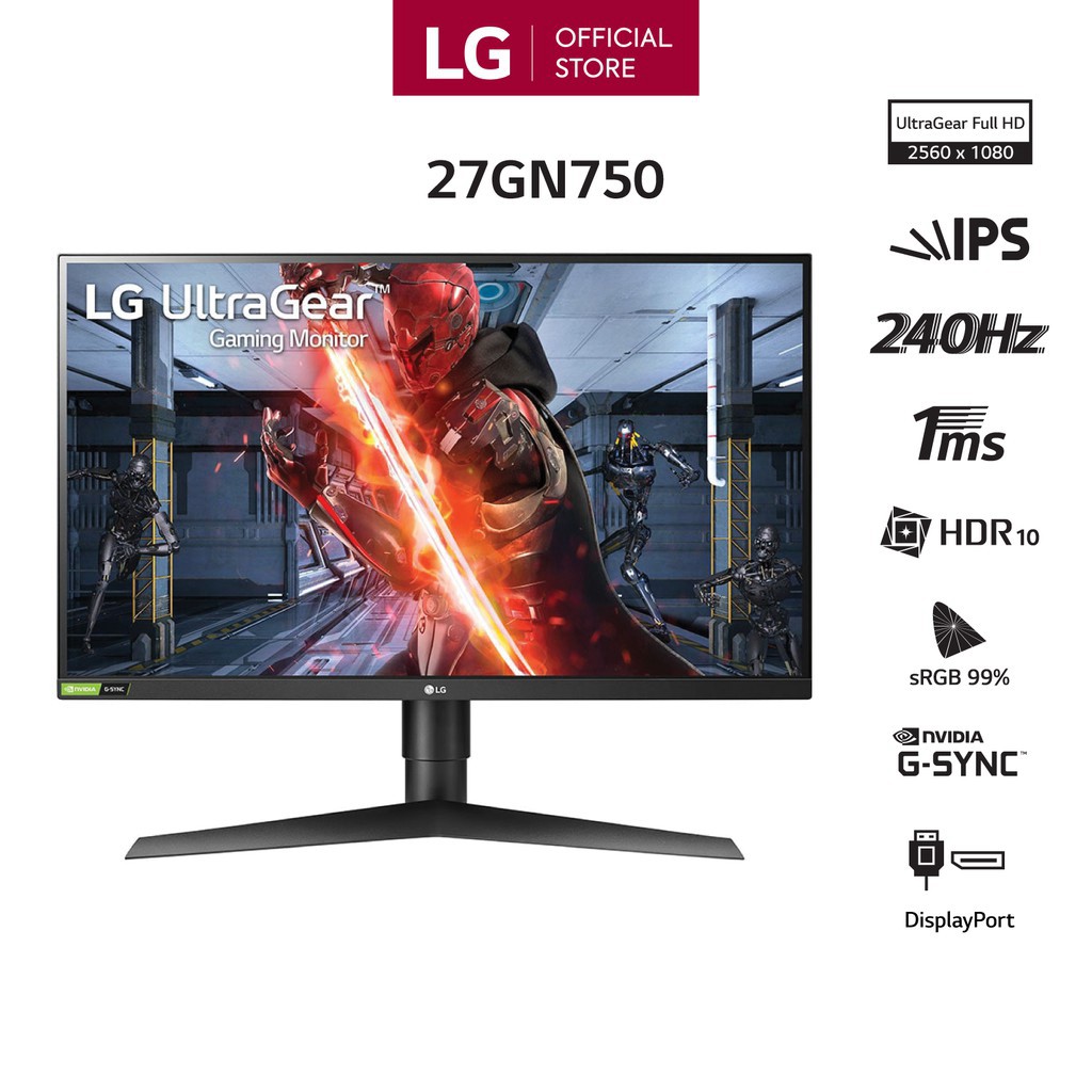 Màn Hình LG Ultragear™ 27GN750 27'' 16:9 FHD 1920x1080 NVIDIA G-Sync IPS 1ms 240Hz HDR | BigBuy360 - bigbuy360.vn