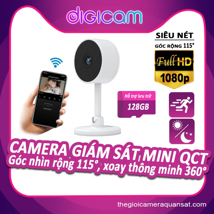 [Mã ELCA5 giảm 7% đơn 500K] QCT Camera giám sát Mini | Độ phân giải 1080P