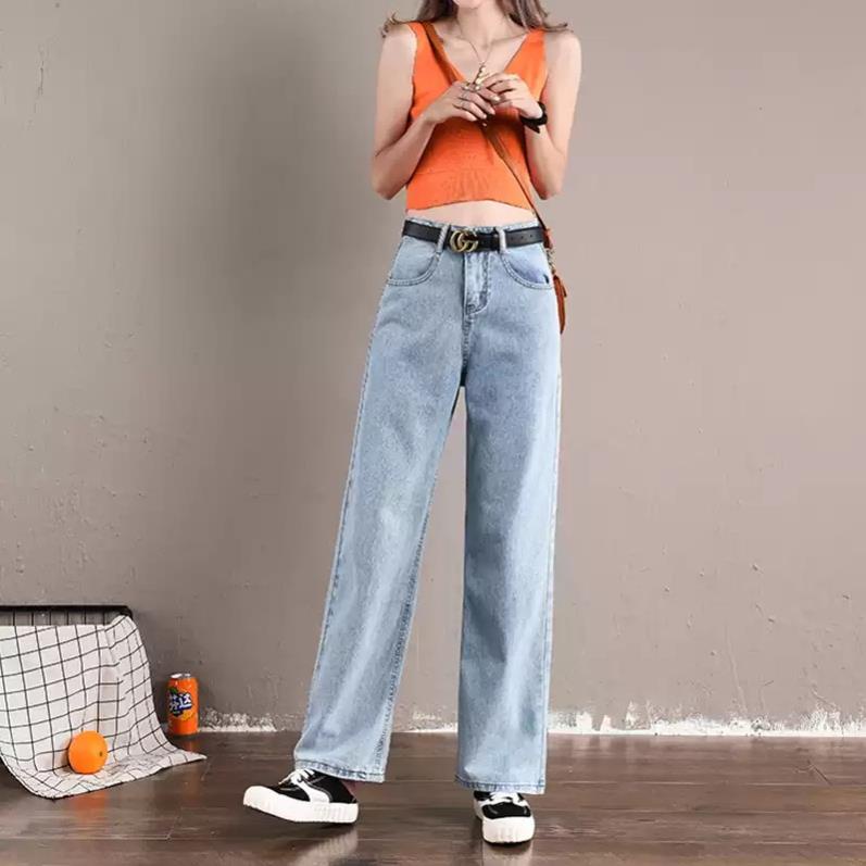 Quần jean bò ống rộng suông xuông nữ hàng Quảng Châu phong cách Hàn Quốc sành điệu style năm 2022 SKShop22 | BigBuy360 - bigbuy360.vn