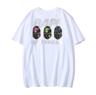Áo Thun Tay Ngắn Cổ Tròn In Họa Tiết BATHING APE BAPE Hợp Thời Trang Cho Nam Nữ