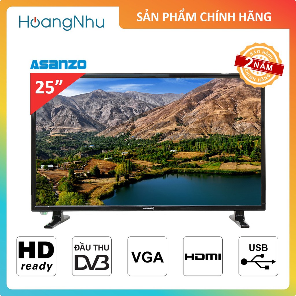 TV LED Asanzo 25T350 25 inch | Màn hình HD | Tích hợp truyền hình KTS