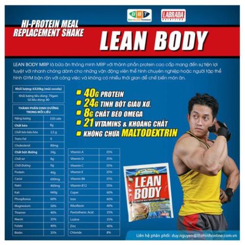 Gói Dinh Dưỡng Thay thế Bữa Ăn Cho Người Bận Rộn Labrada LeanBody 1 Gói