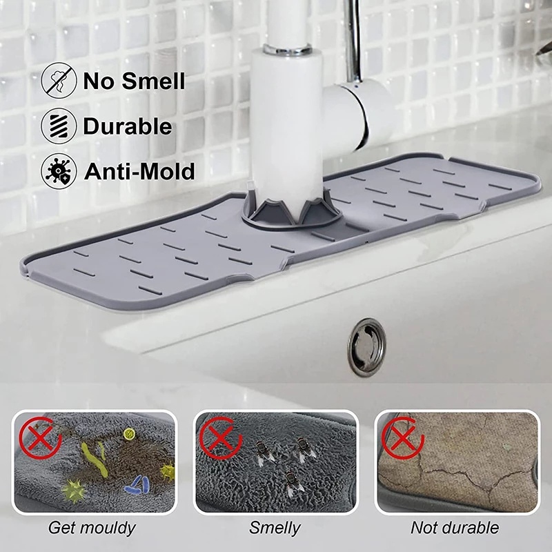 [Mới] Thảm Silicone Lót Vòi Nước Nhà Bếp / Nhà Tắm Bảo Vệ Chống Văng Nước