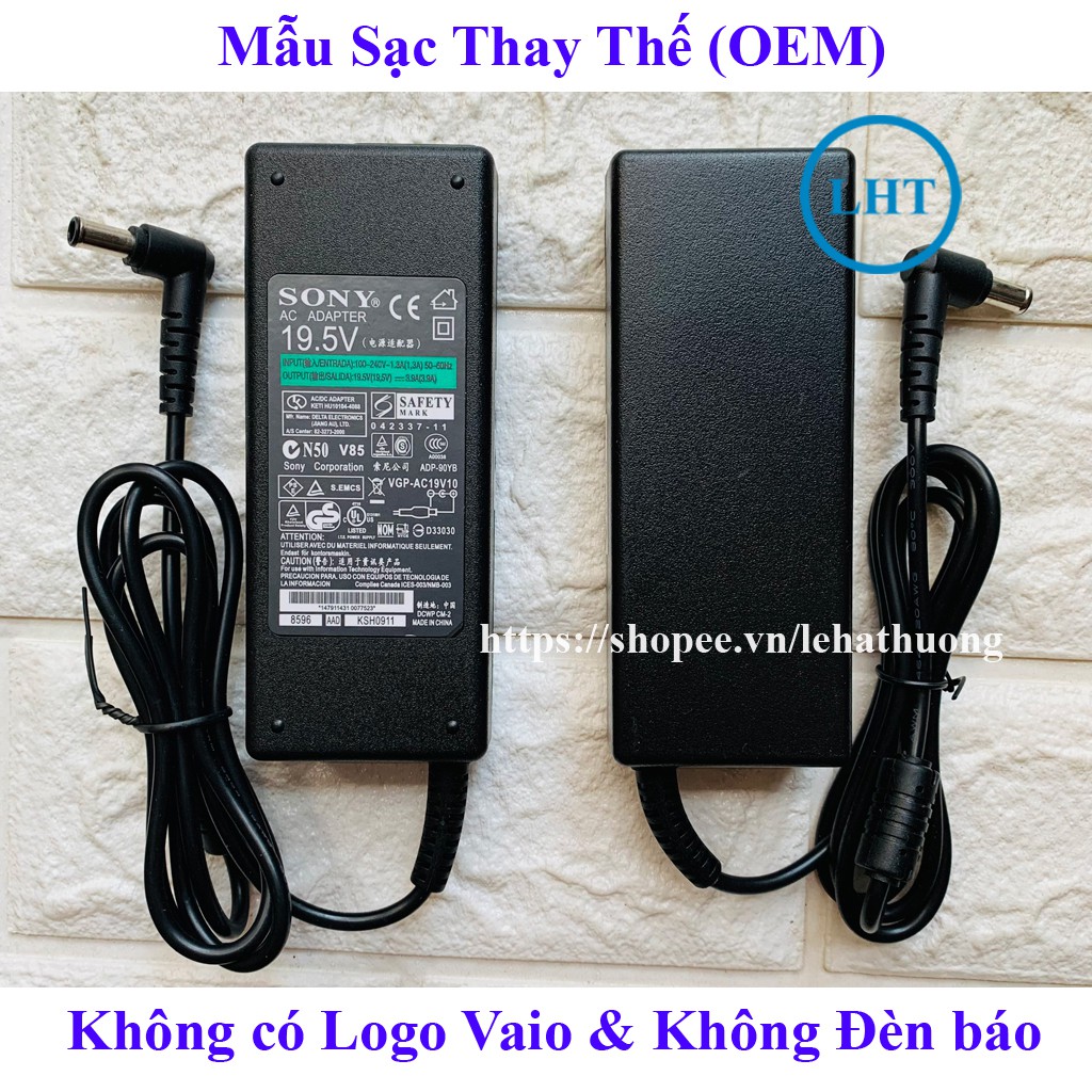 SẠC/ Adapter Laptop SONY VAIO 19.5V - 3.9A - 75W (Tặng kèm dây nguồn) nhập khẩu