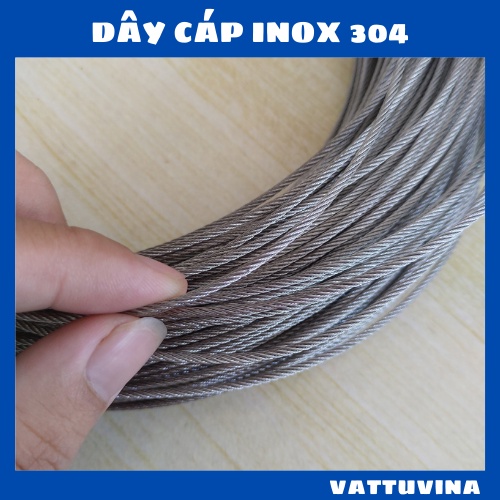 Dây Cáp inox 1.5mm, 2 mm, 3 mm, 4 mm, Cáp lụa Inox 304 Ø [ 1.5mm ], [ 2mm ], [ 3mm ], [ 4mm ] - vattuvina