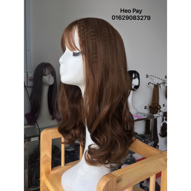 Tóc nguyên đầu xoăn 40cm