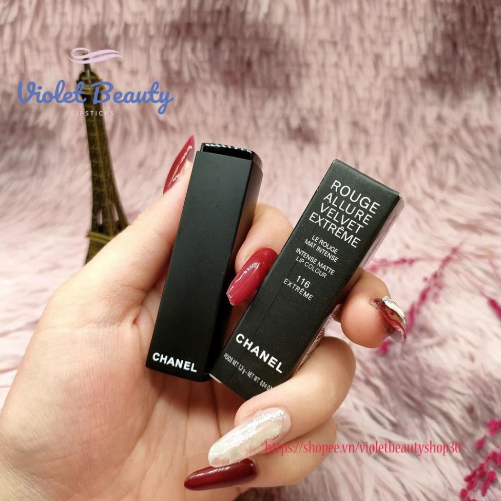 Son Chanel Rouge Allure Velvet 116 Extreme mini 1.2g bờ môi mềm mượt tự nhiên quyến rũ