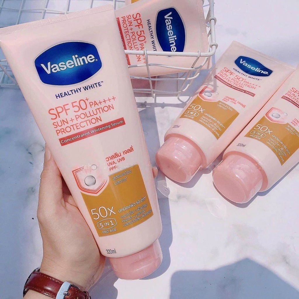 Sữa Dưỡng Thể Vaseline Healthy White Perfect Serum 50x SPF 50+ Tuýp 320ml