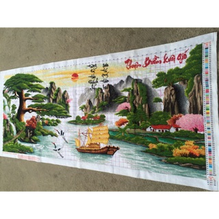 Tranh thêu chữ thập thành phẩm chua khung