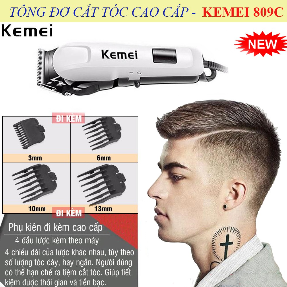 (BẢO HÀNH 12 THÁNG)Tông đơ cắt tóc KEMEI PRO KM-809C,Cắt tóc chuyên nghiệp cho thợ, gia đình, em bé, thú cưng