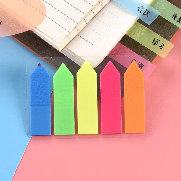 Giấy dán ghi chú phân loại màu dạ quang trong suốt phong cách Hàn Quốc văn phòng phẩm E1070