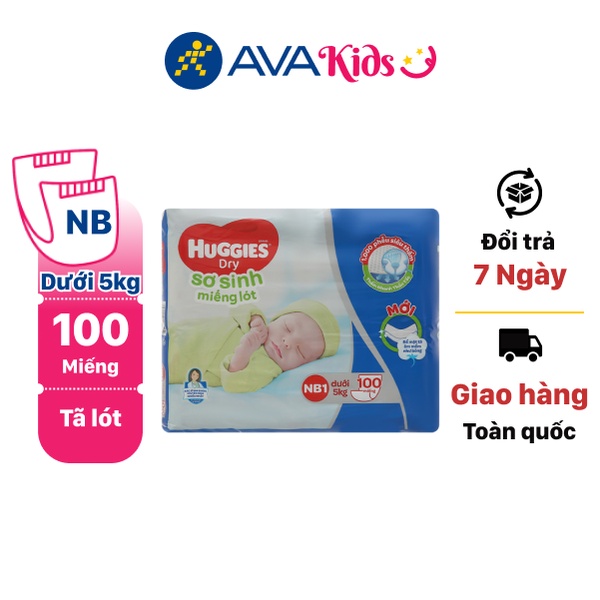 Miếng lót sơ sinh Huggies Dry size NB1 100 miếng