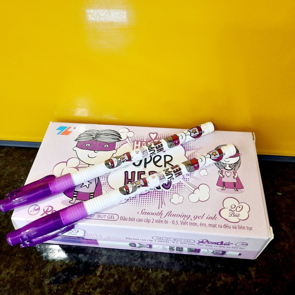 Combo 5 cây bút Gel tím ❤️ Bút Gel mực tím cho học sinh