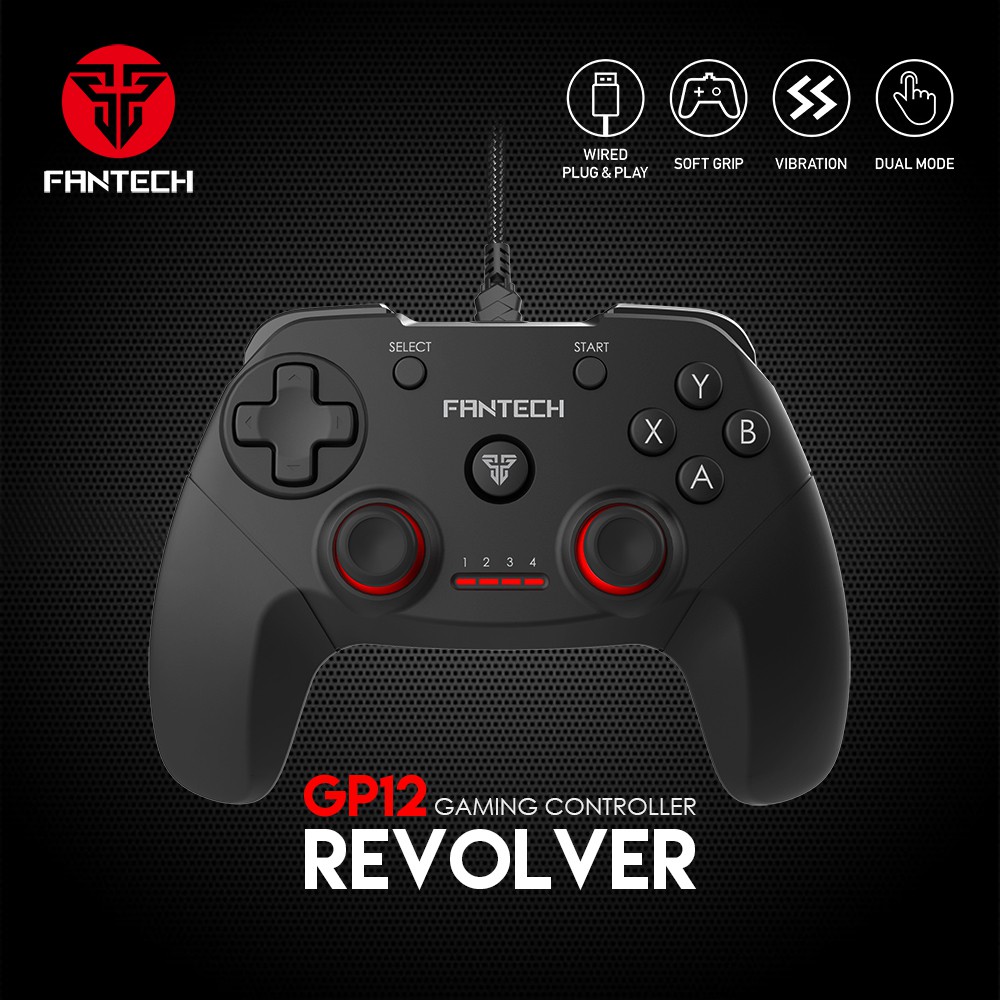 Tay Cầm Chơi Game Có Dây Fantech GP12 REVOLVER Dùng Được Cho PC, Console, Smart TV... 4 Chế Độ - Hàng Chính Hãng