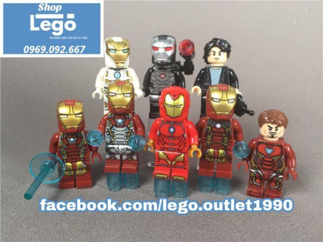 Xếp hình Người sắt Iron man Tony Stark Avengers Marvel nhà máy Lego Minifigures SY1121