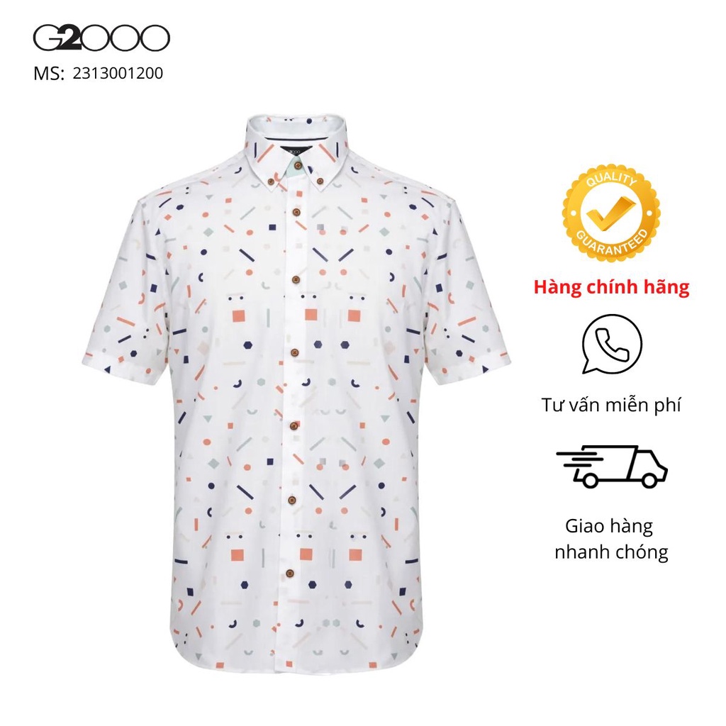 Áo Sơ Mi Nam G2000 (2313001200) Tay Ngắn Màu Trắng